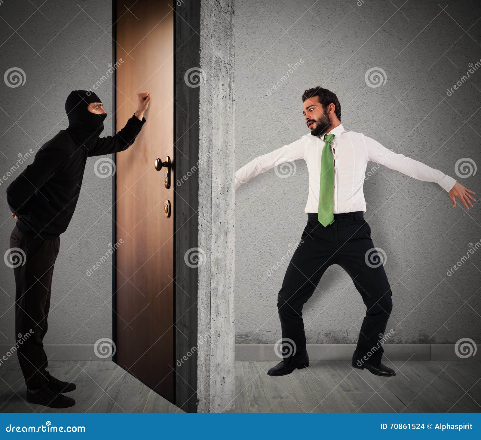 A Scary Thief In Gas Mask RoyaltyFree Stock Photography