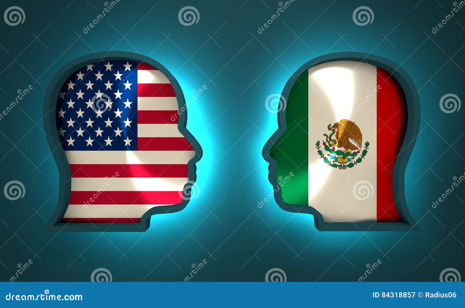 Politic And Economic Relationship Between USA And Mexico Stock