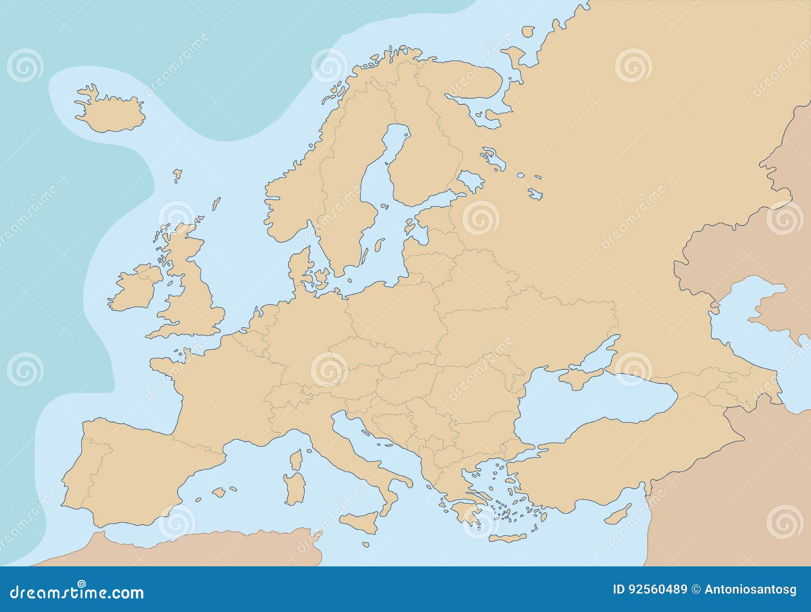 political map of europe blank