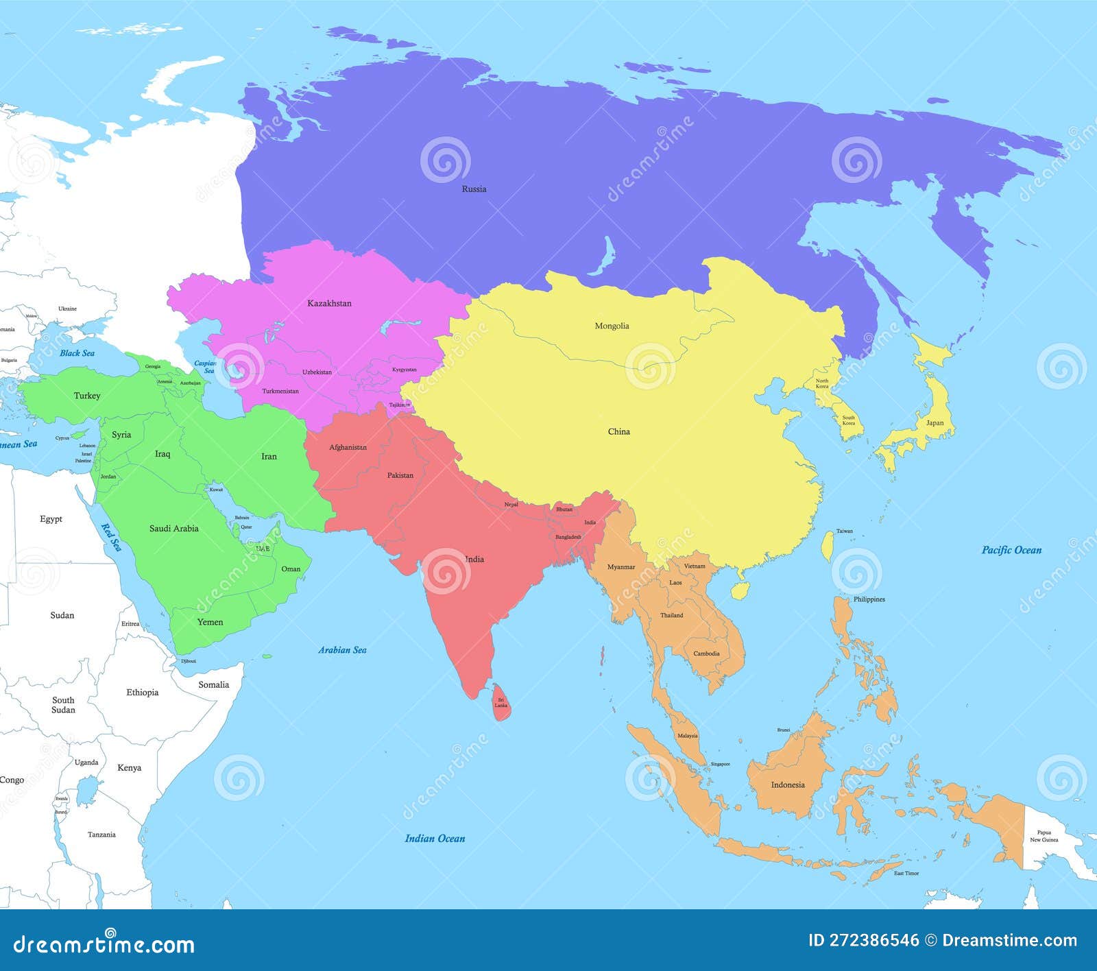 USA Political Map. Color Vector Map With State Borders And Capitals ...