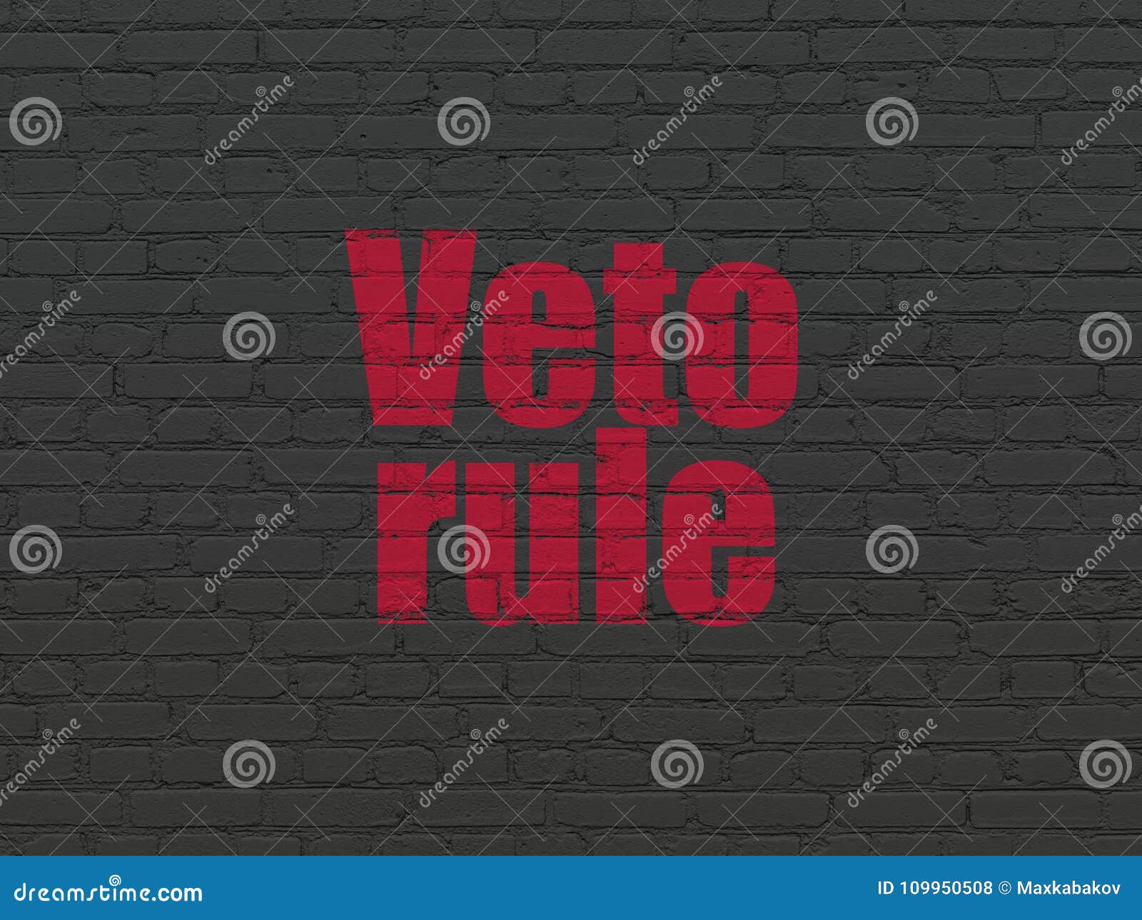 political concept: veto rule on wall background