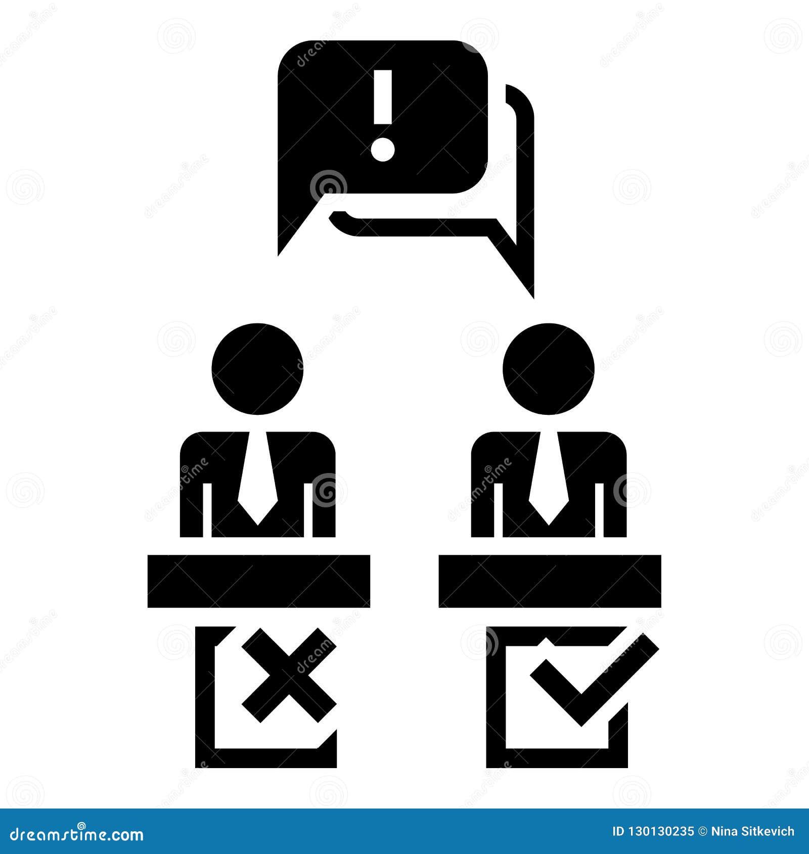 Political Debate Speech Icon, Simple Style Stock Vector - Illustration