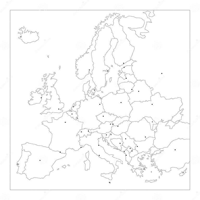Political Map of Europe with Cities Stock Vector - Illustration of