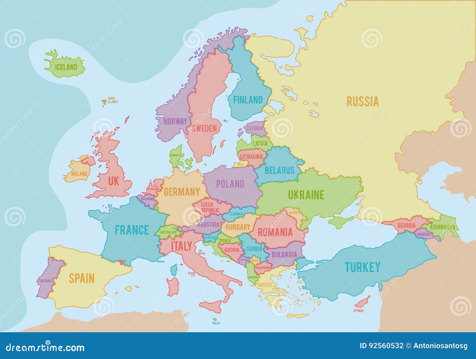 map of europe in english