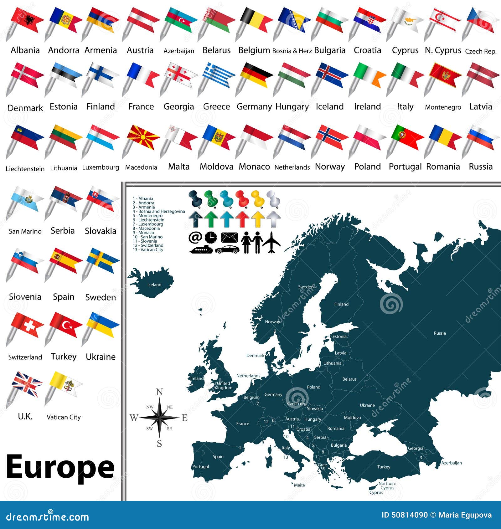 Printable Vector Map of Armenia - Flag