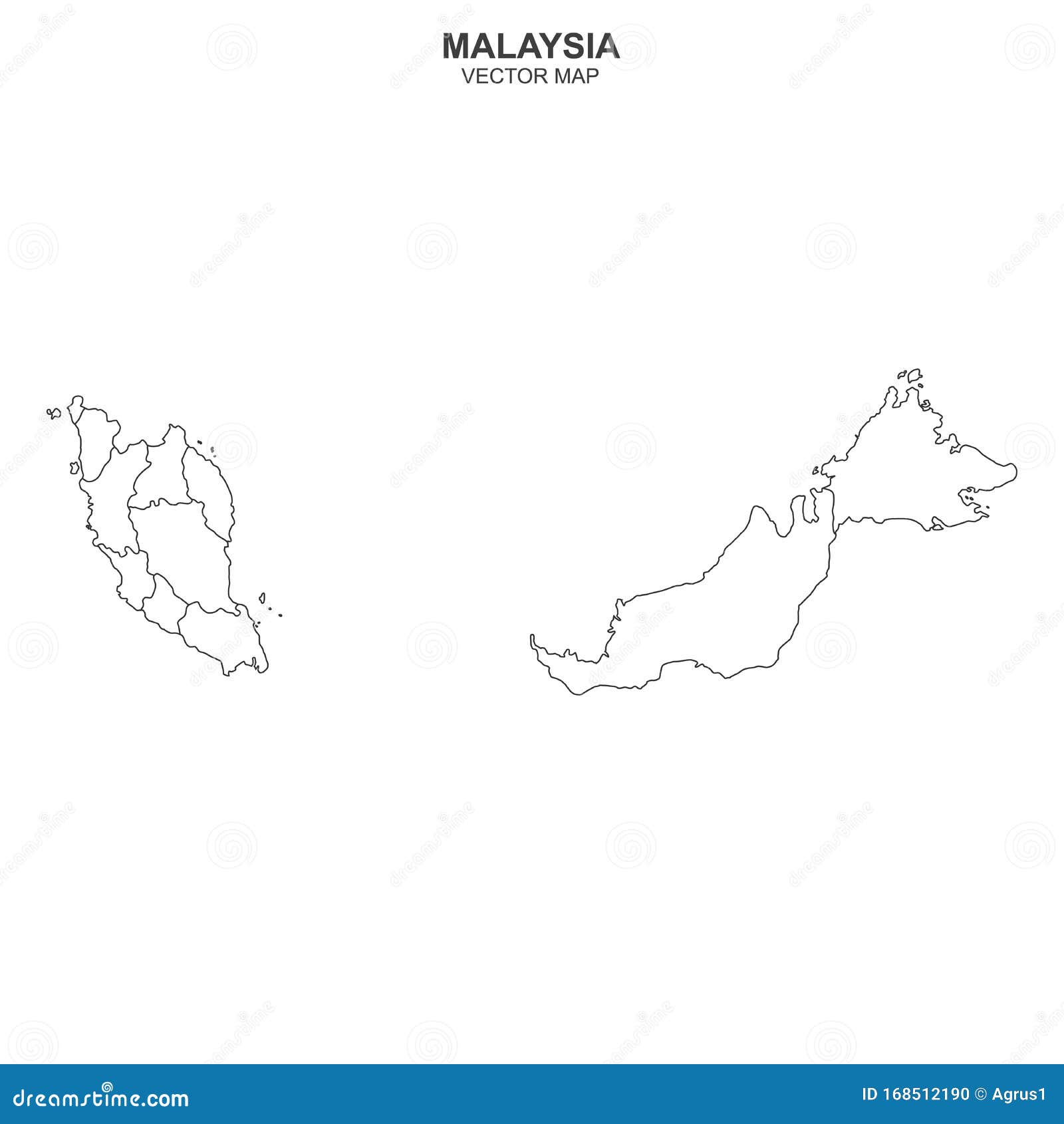 Political Map Of Malaysia Isolated On White Background Stock Vector