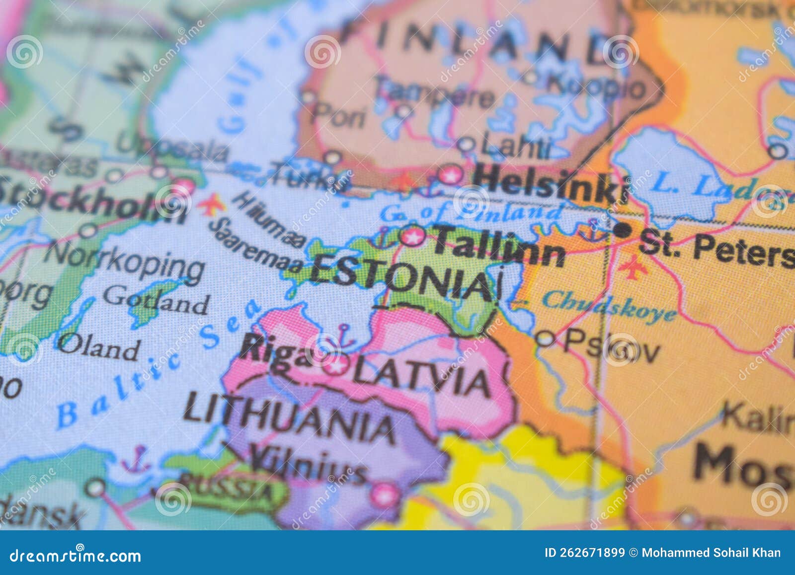 Estonia On The Political Map Travel Concept Macro Close Up View Stock Political Map Travel Concept Macro Close Up View International Border Geography Capital Cities Destination Estonia 262671899