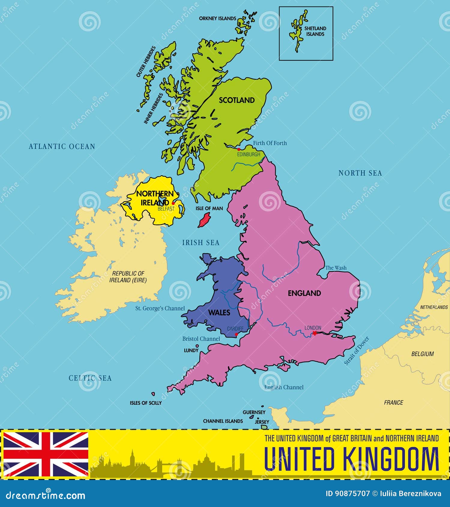 Political Map Of United Kingdom With Borders With Borders Of Regions Images