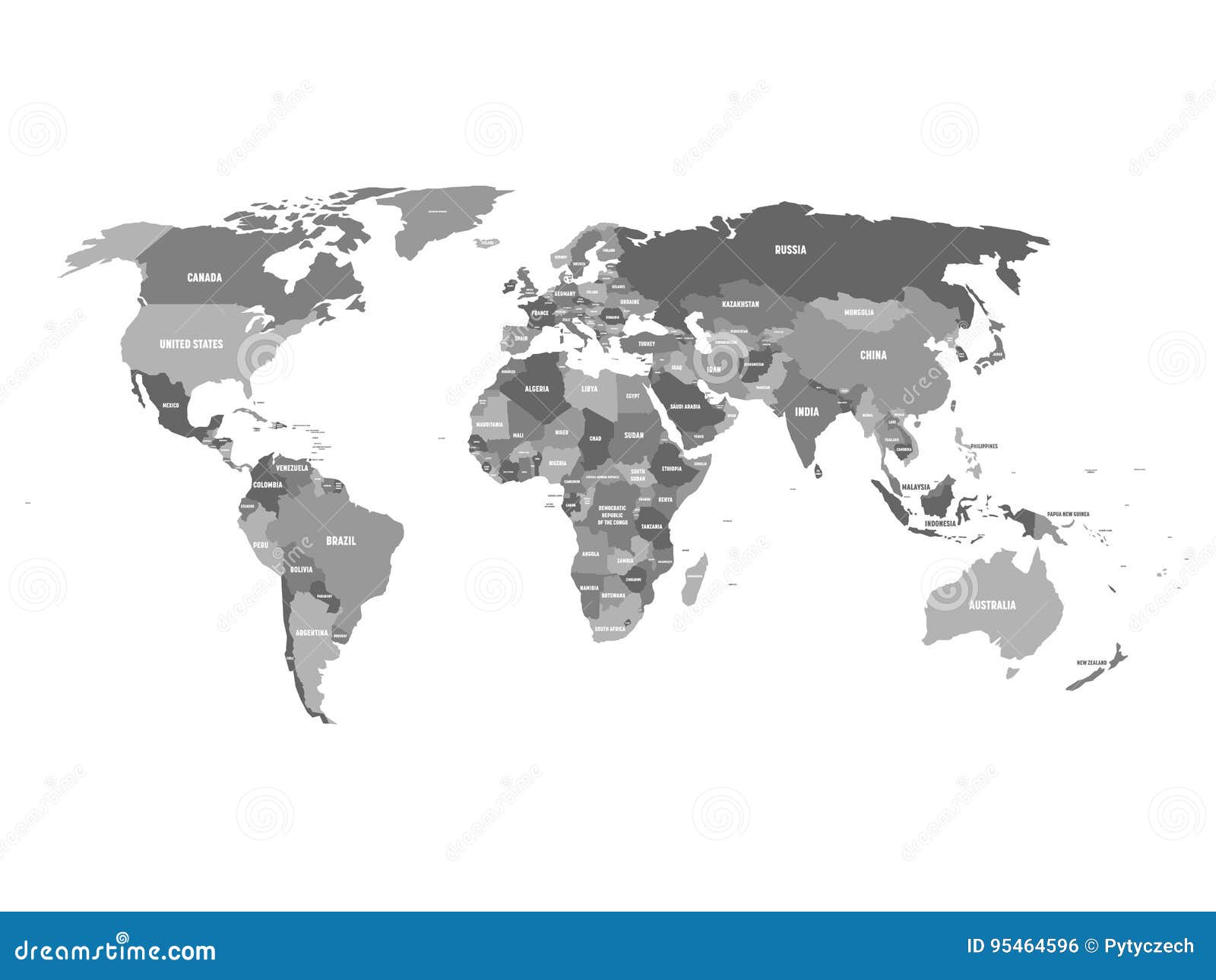 Portugal map focus. Isolated world map. Isolated on white