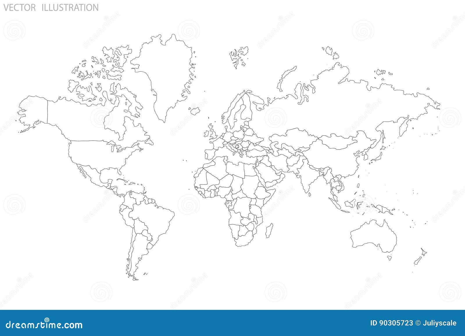 Political Map Of The World Stock Vector Illustration Of Continent America