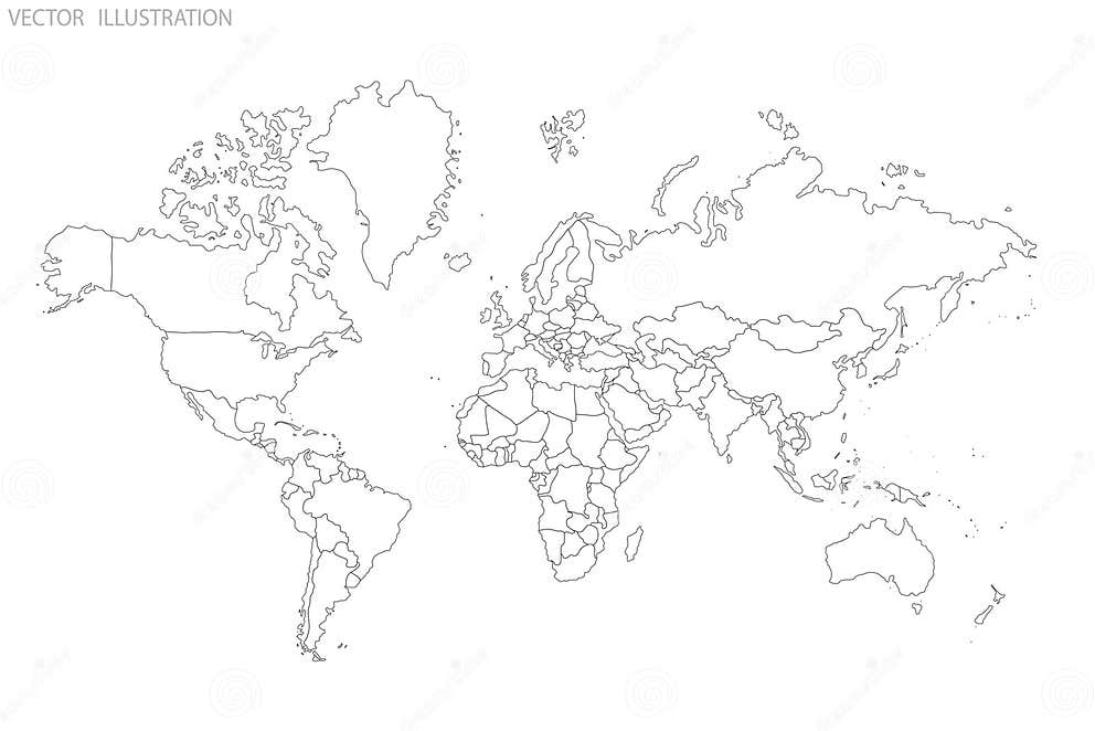 Political Map of the World. Stock Vector - Illustration of continent ...