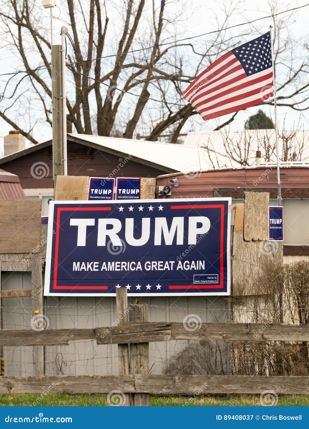 Political Sign Banner Trump Make America Great Again ...