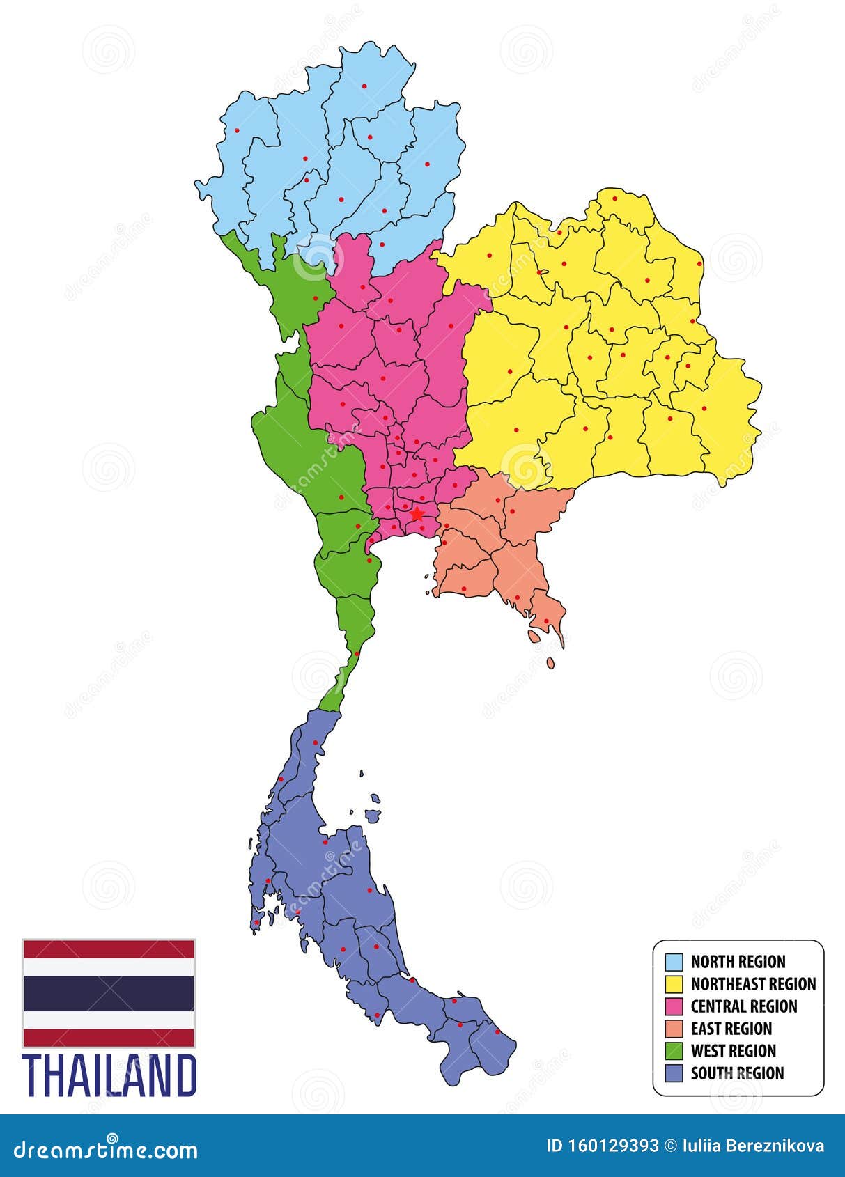 Map of Thailand stock illustration. Illustration of geographical