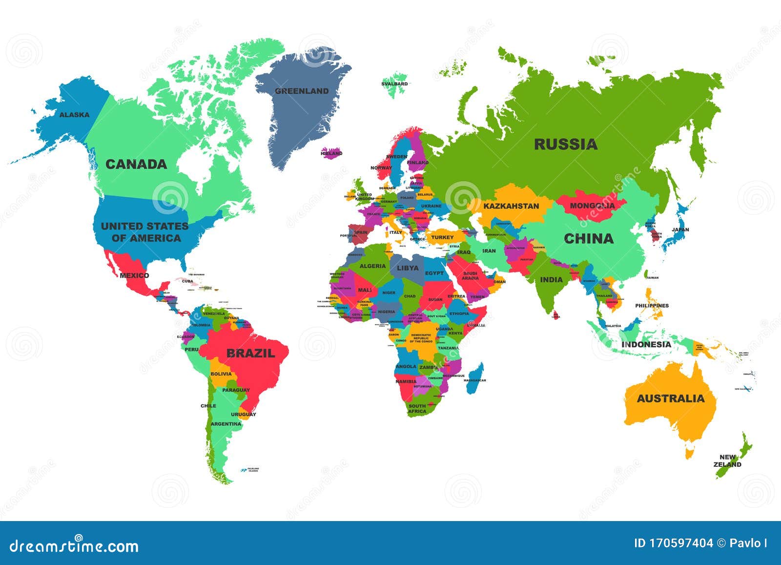 World Map With Countries Names