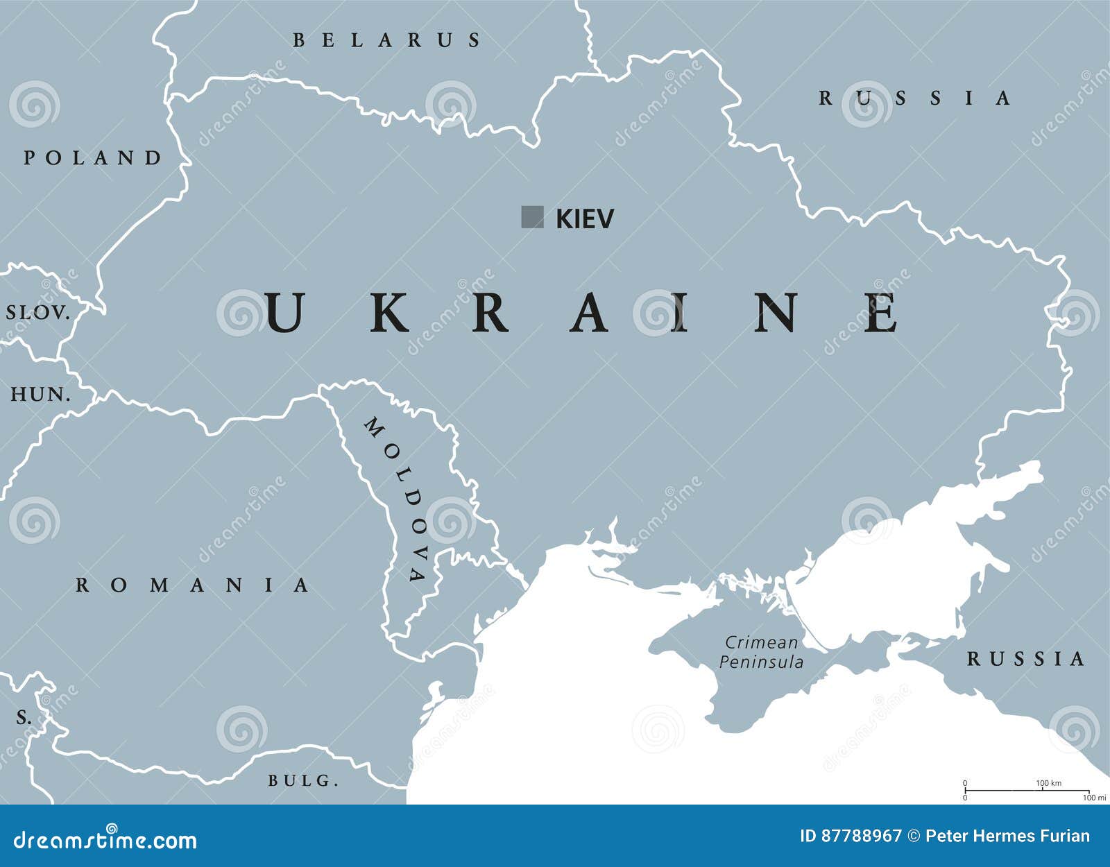 Politische Karte Ukraine Vektor Abbildung Illustration Von Karte