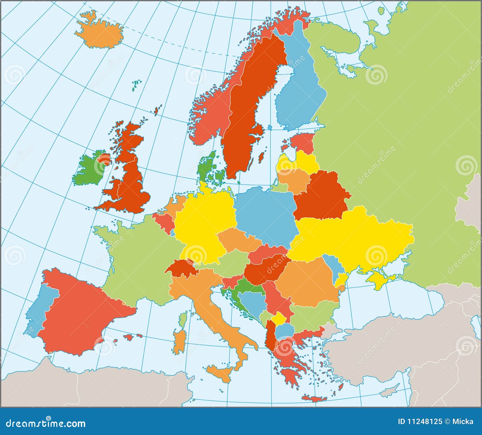 Politische Karte Von Europa Vektor Abbildung Illustration Von Europa Politische