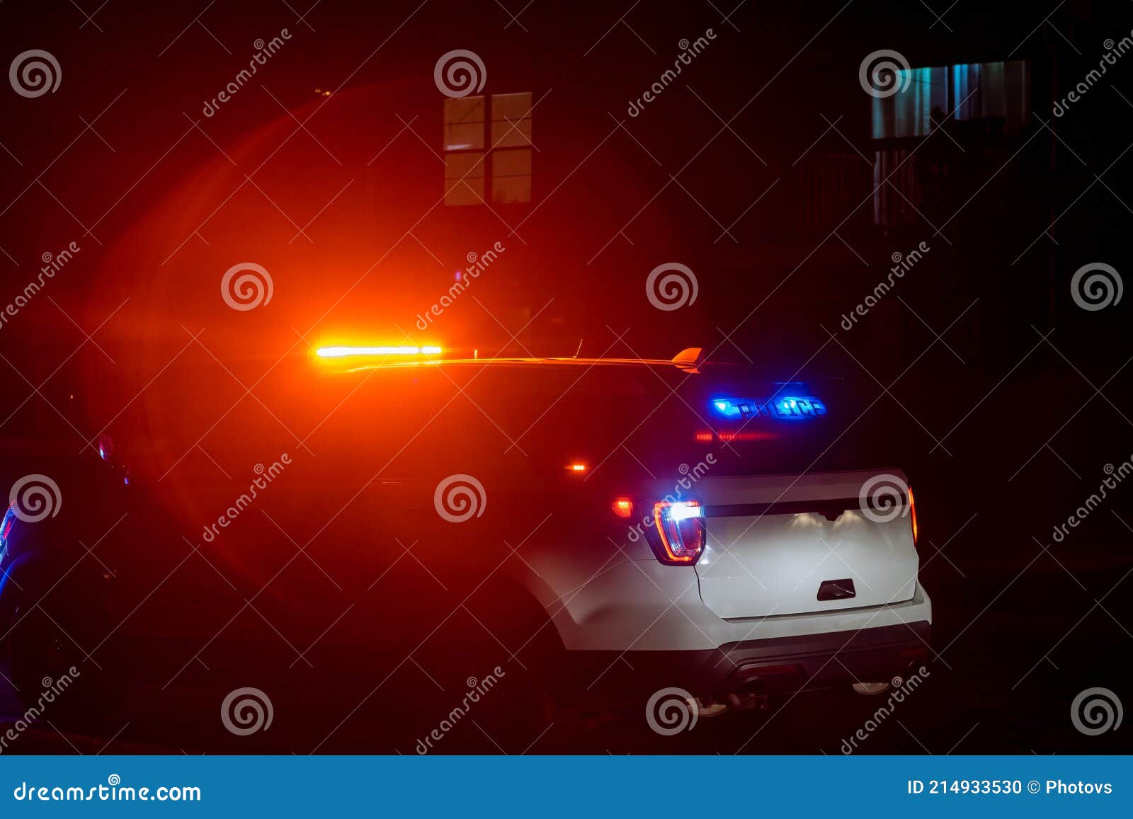 Polizei Leuchtet Sirene Auf Rotem Licht Notlicht Stockfoto - Bild von  sicherheit, warnung: 214933530