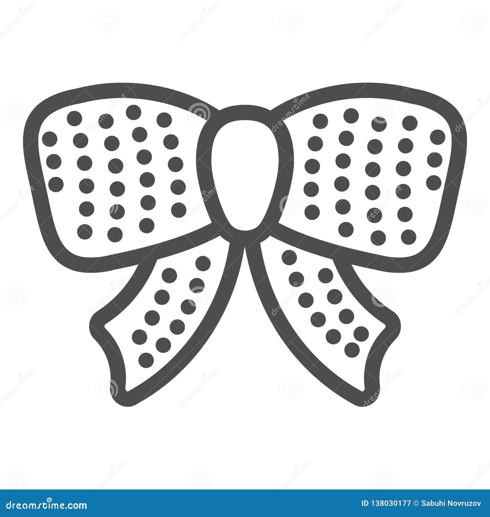 Download Polka Dot Bow Line Icon. Package Decor Vector Illustration ...