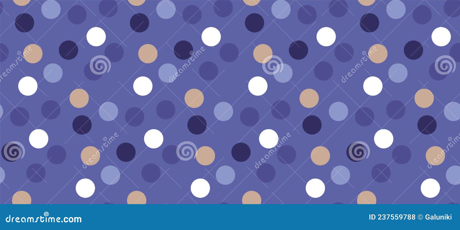 Polka Dot Fun Seamless Pattern in Periwinkle Blue Stock Vector