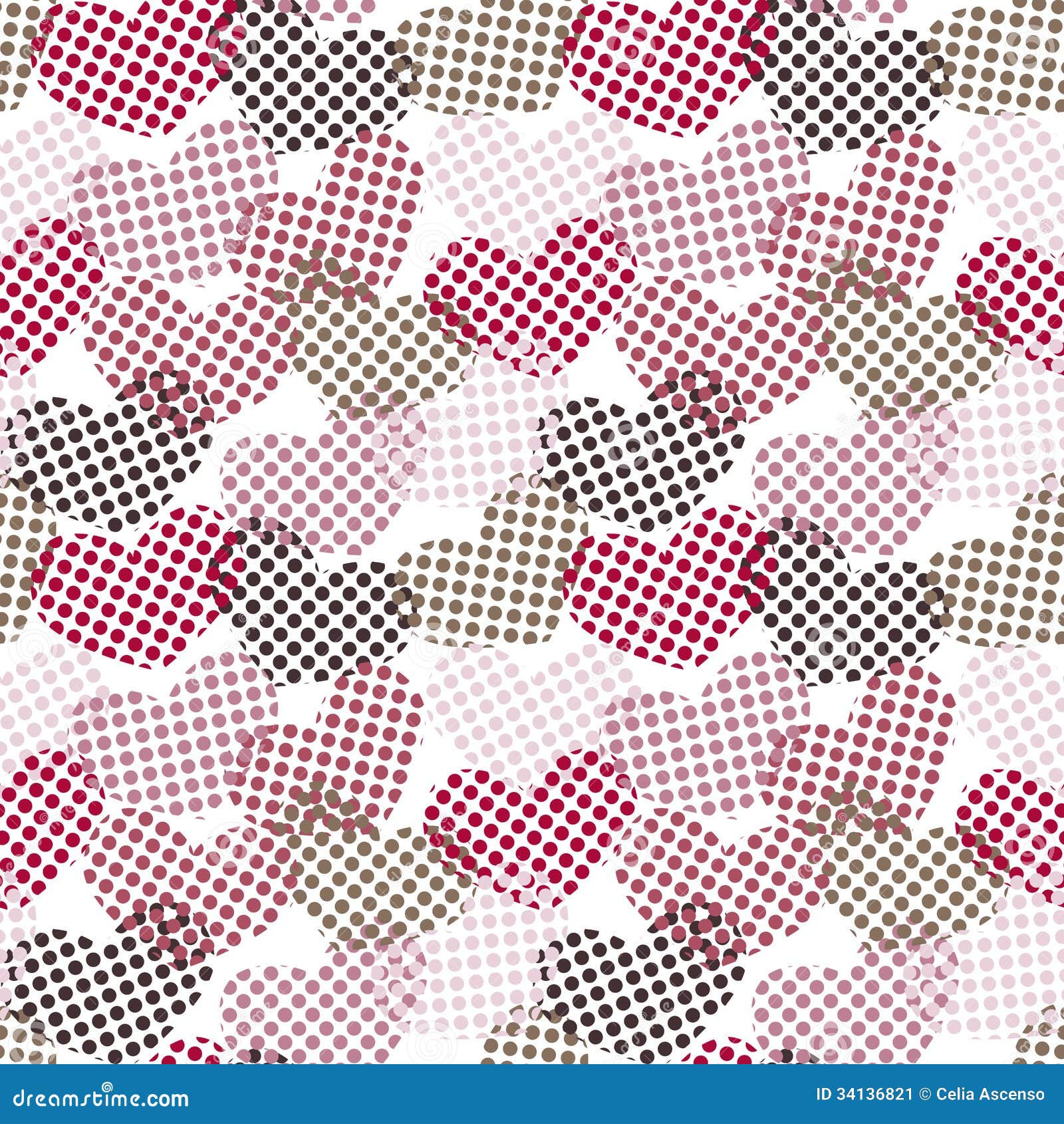 Polka Dot Hearts Seamless Pattern Stock Illustration Illustration of