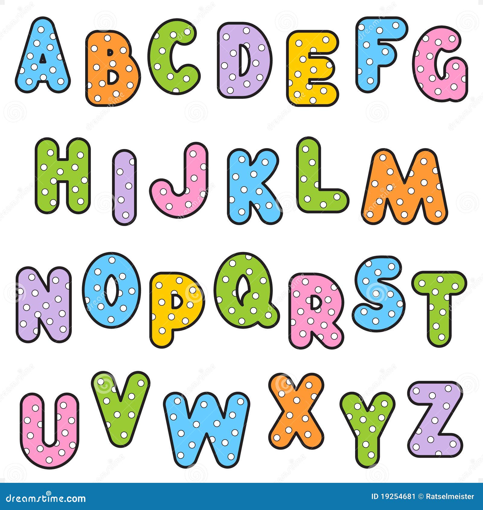 Polka-dot Pattern Alphabet Set Stock Image - Image: 19254681