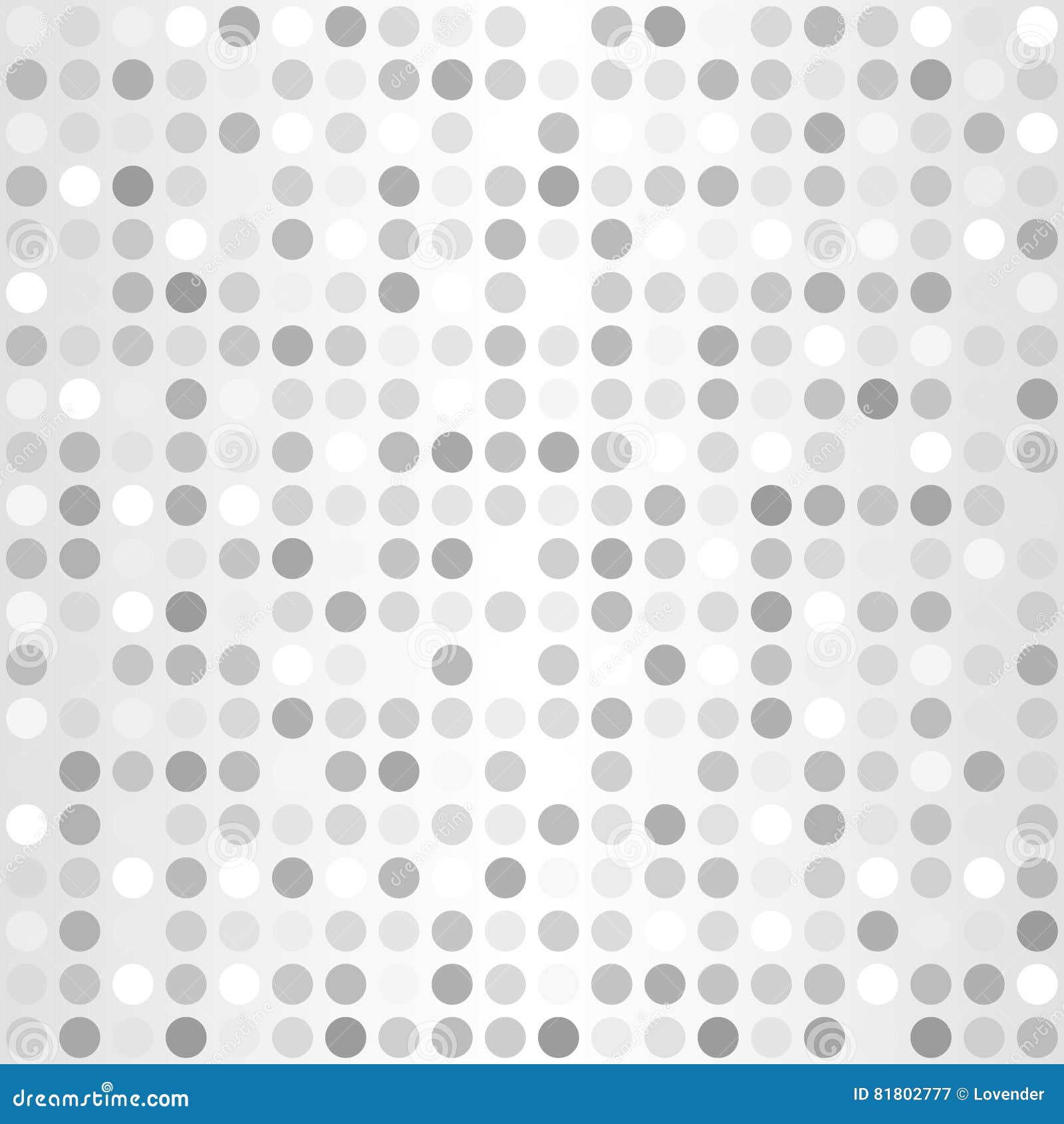 Polka Dot Pattern. Vector Seamless Silver Background Stock Vector