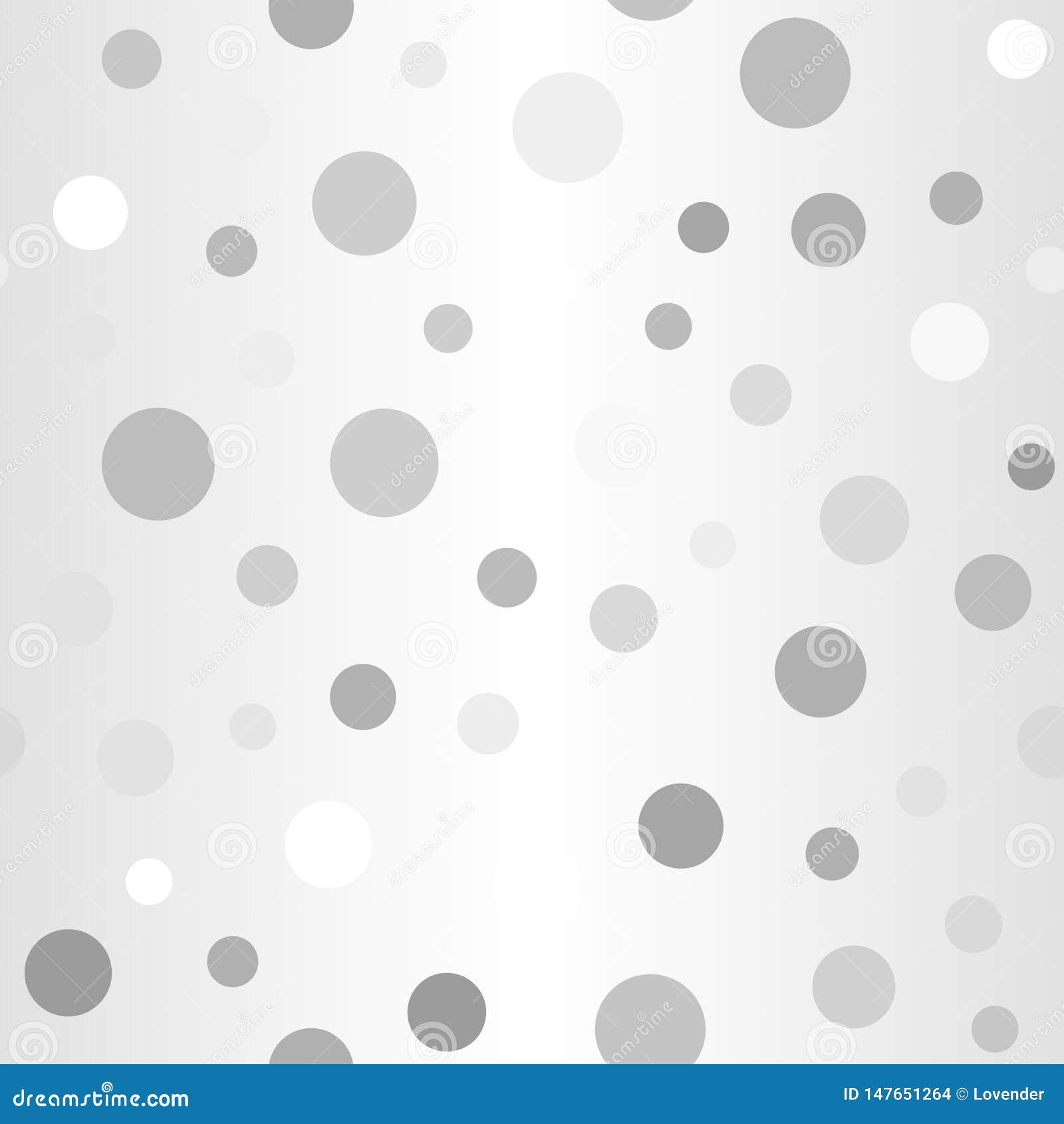 Polka Dot Pattern. Vector Seamless Silver Background Stock Vector