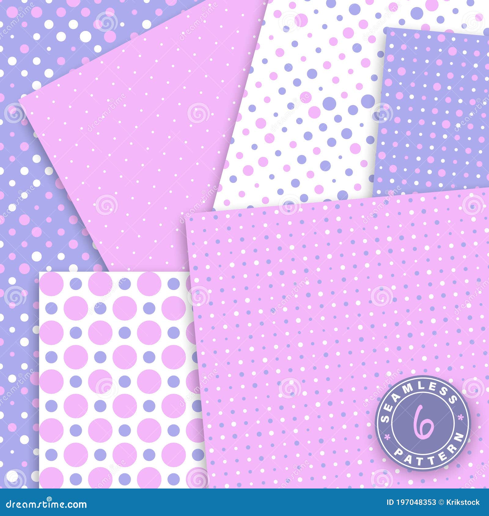 Polka Dot Seamless Pattern. Paper Set Mockup. Stock Vector ...