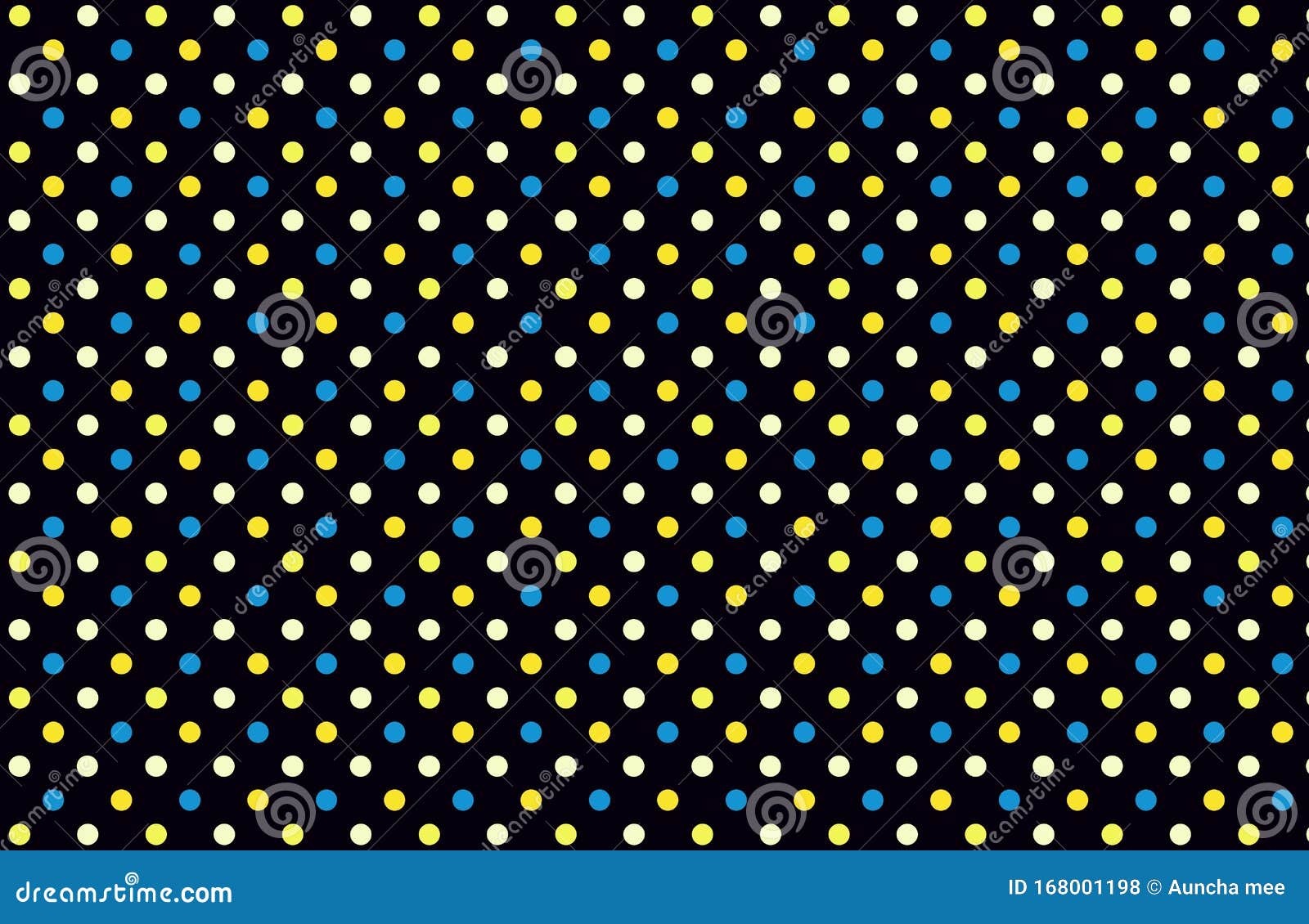 polka dots seamless pattern on dark background.