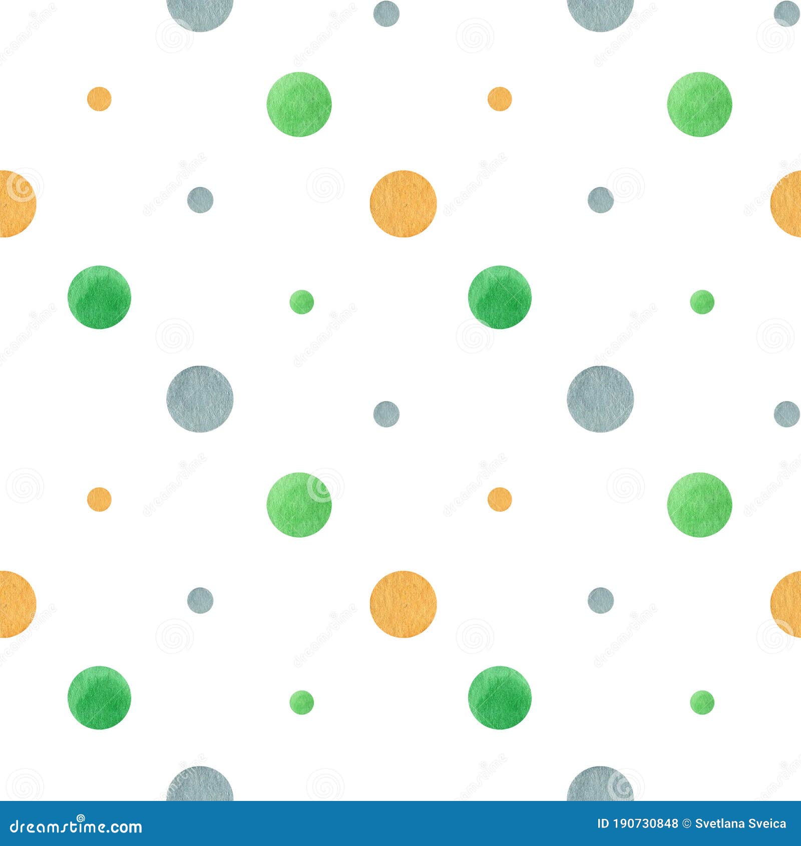 Polka Dots Seamless Pattern, Dotted Watercolor Fabric Texture Colorful ...