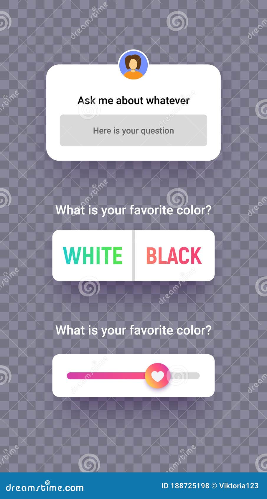 Download Poll Template For Social Media App Mockup Screen In Modern Gradient Style Ask Question Ui Elements Different Form And Stock Vector Illustration Of Answer Mistake 188725198