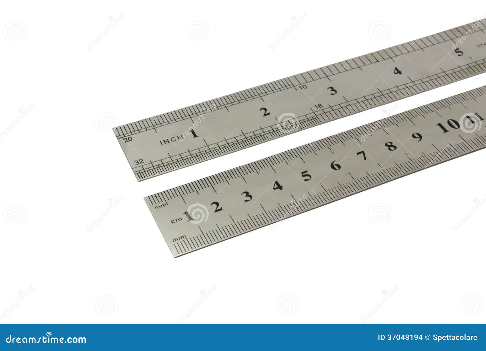 Pollici E Centimetri Di Righello Del Metallo Fotografia Stock - Immagine di  riga, illustrazione: 37048194