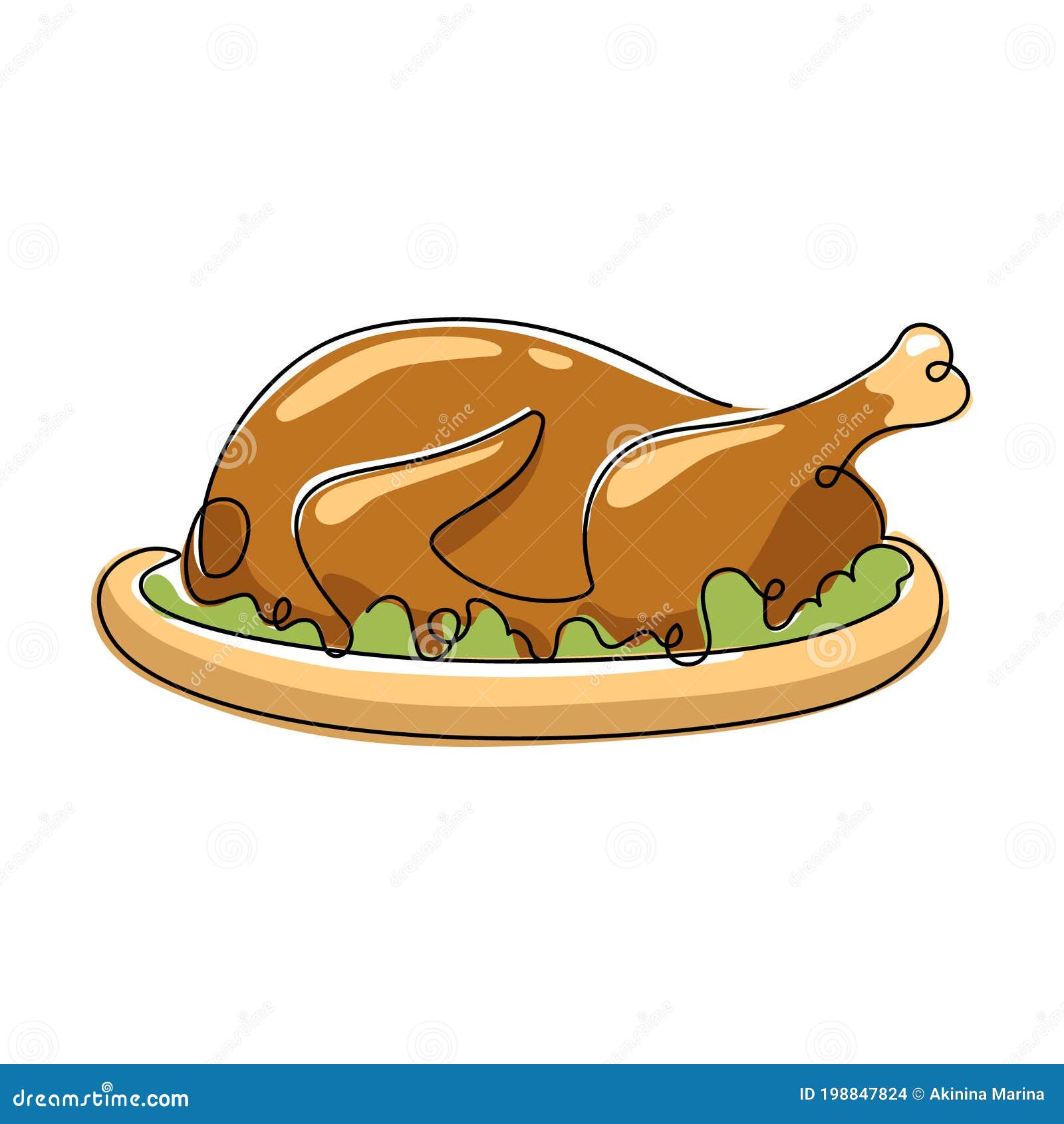 Pollo Al Horno O Al Pavo Con Verduras Una Línea Continua. Icono De Doodle De Color. Ilustración Estilizada a Mano De Ilustración del Vector - Ilustración de lindo, color: 198847824 Pollo Al Horno O Al Pavo Con Verduras Una Línea Continua. Icono De Doodle De Color. Ilustración Estilizada a Mano De Ilustración del Vector - Ilustración de lindo, color: 198847824