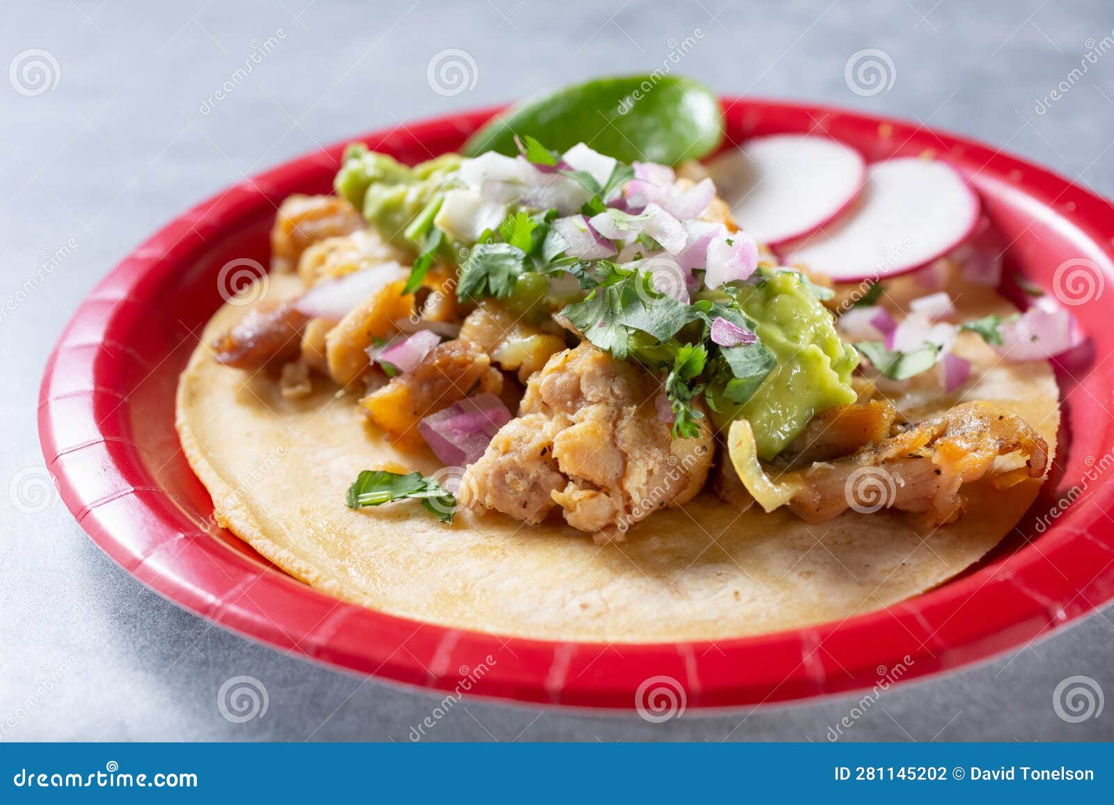 pollo asado street taco