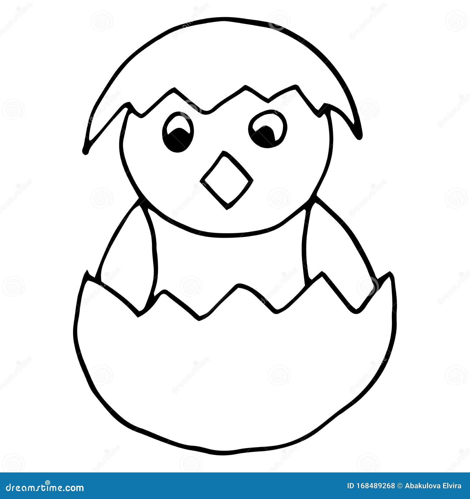 Pollo En El Huevo Ilustración Vectorial Del Pollo Caricaturizado En Huevo  Chica Dibujada a Mano Ilustración del Vector - Ilustración de negro, plano:  168489268