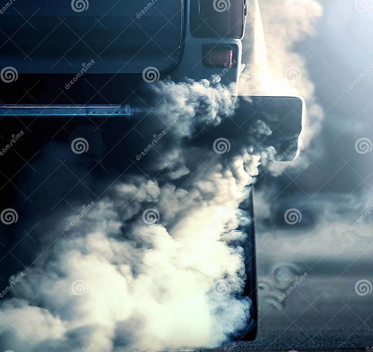 Pollution from Car Exhaust. Stock Image - Image of automotive, industry ...