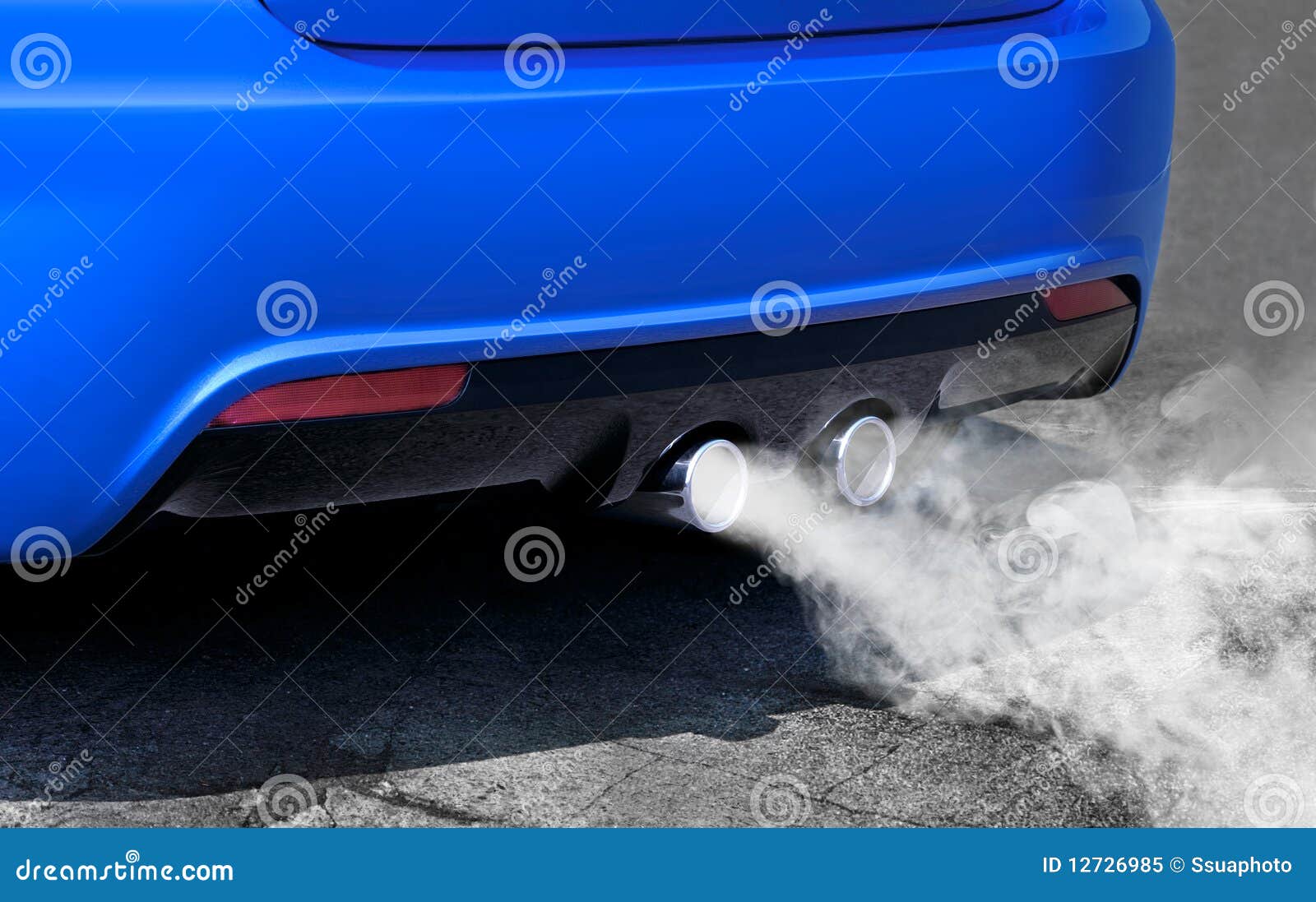 Pollution of Environment from Powerful Sport Car Stock Image - Image of ...