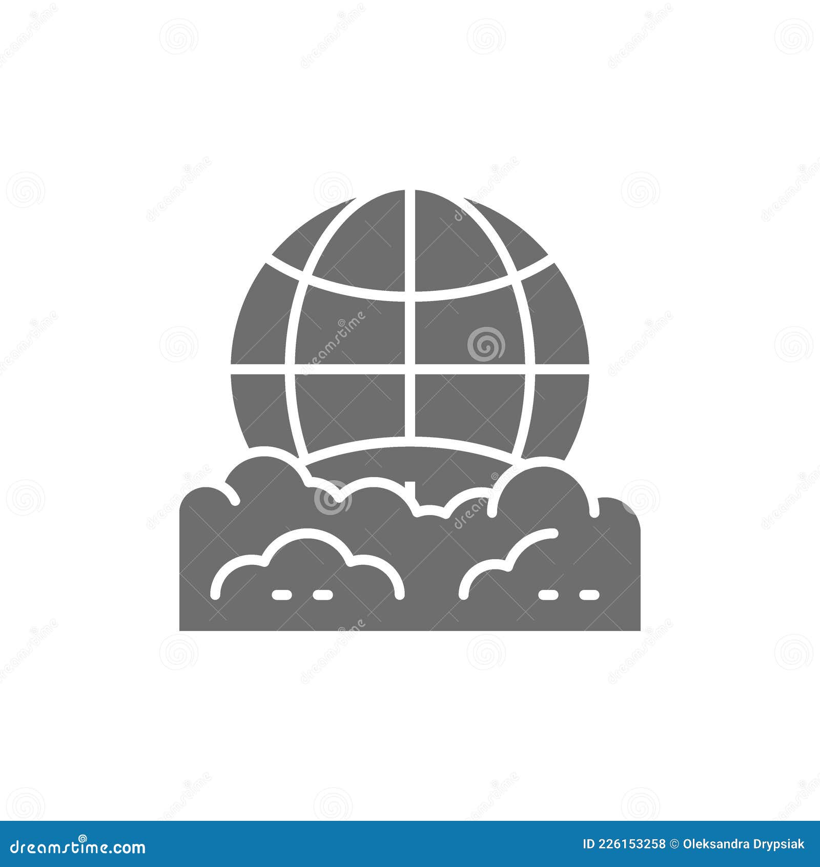 pollution of the planet, globe garbage gray icon.