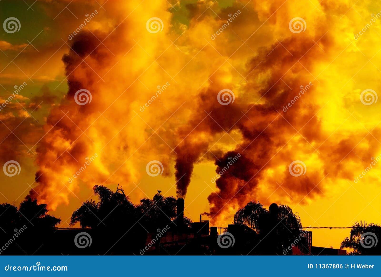 Pollution at Sunset stock photo. Image of crisis, harmful 11367806