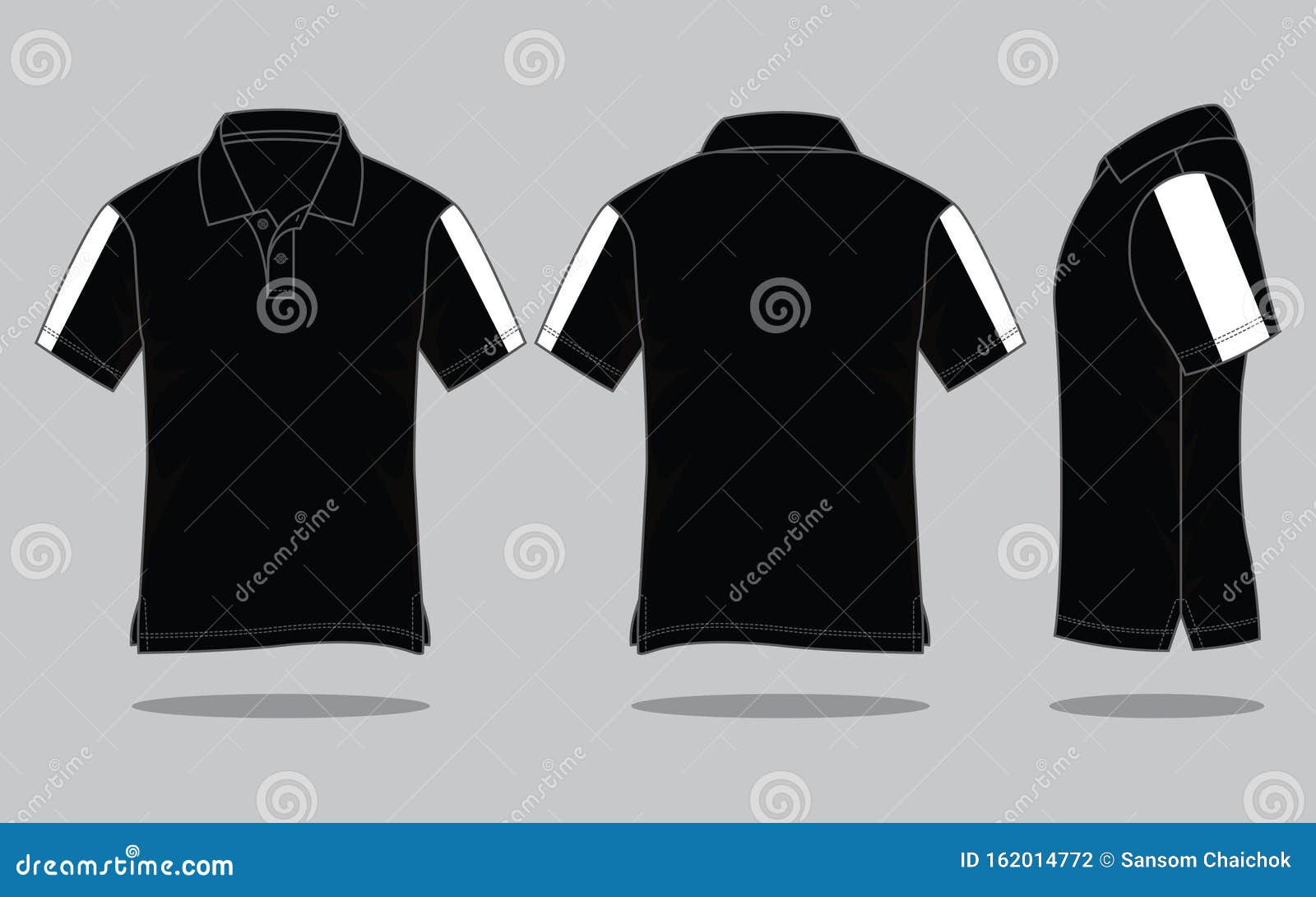 Polo Shirt Design Vector with Black/White Colors. Stock Illustration ...