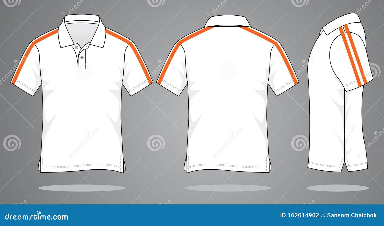 orange and white polo shirt