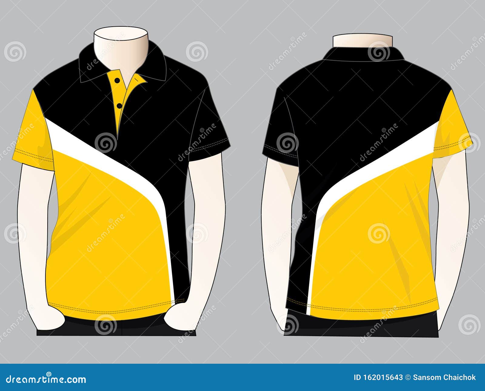 Three Color Polo Shirt Design Vector Stock Illustration - Illustration ...