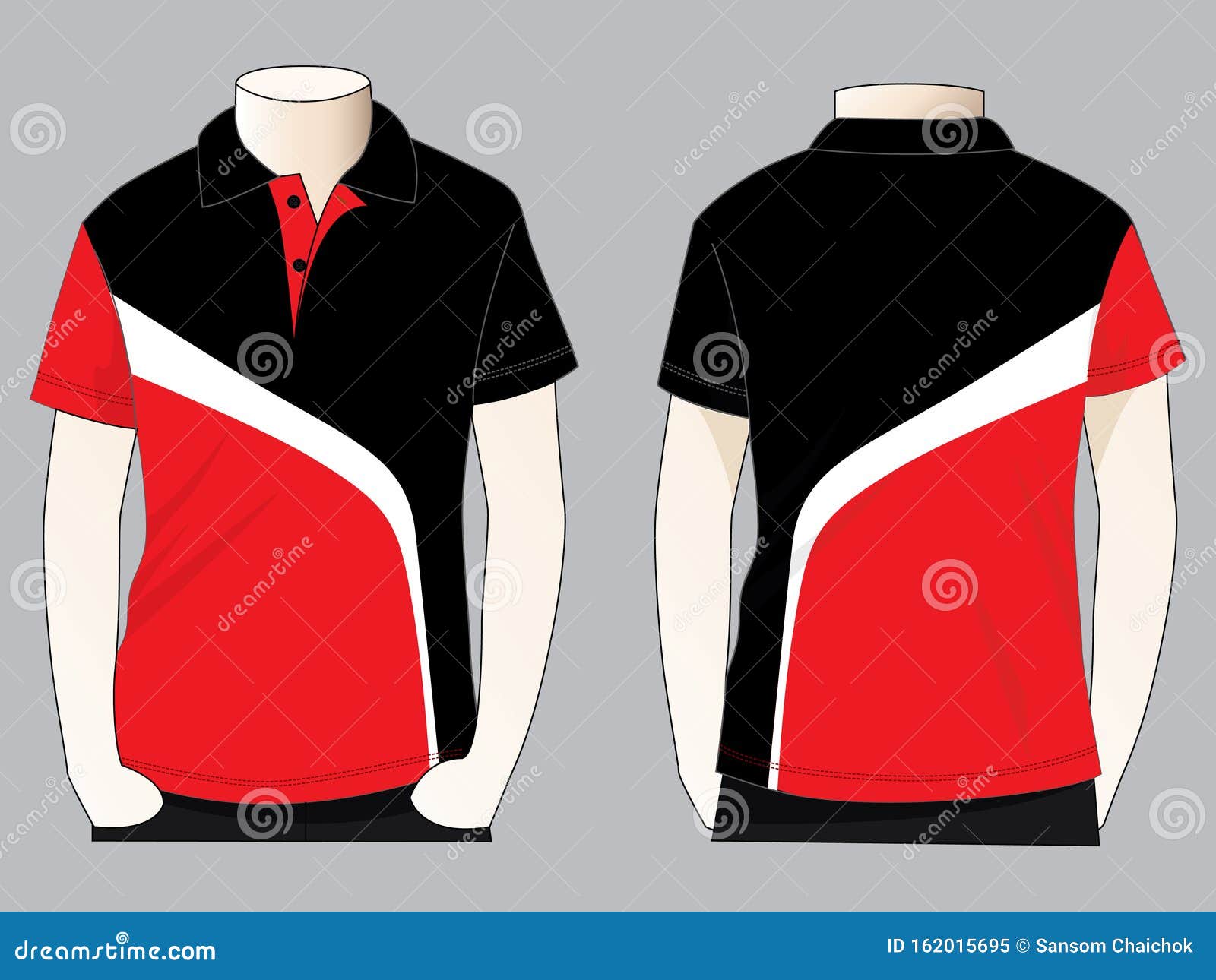 Three Color Polo Shirt Design Vector Stock Illustration - Illustration ...