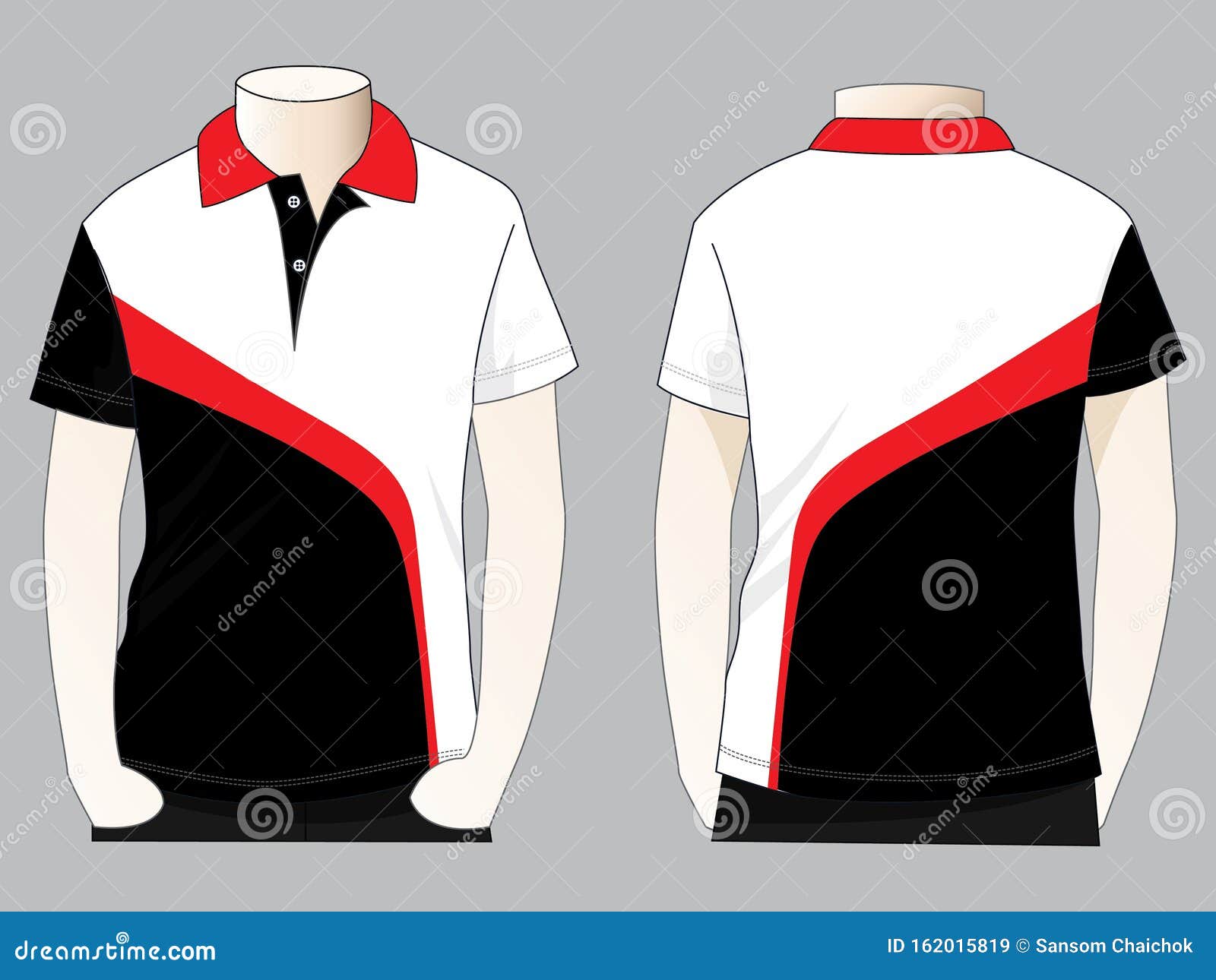 Three Color Polo Shirt Design Vector Stock Illustration - Illustration ...