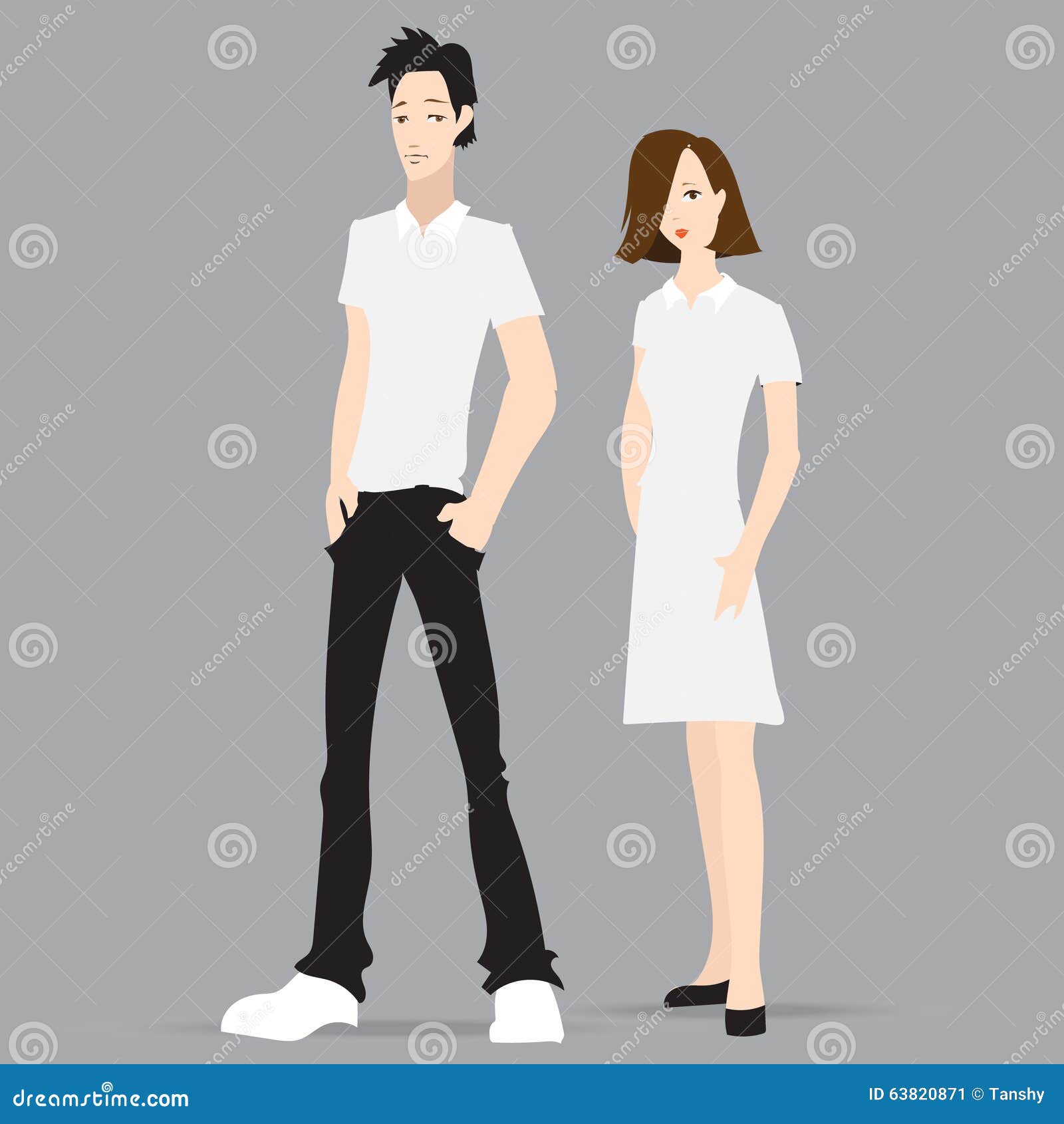 Polo Del Modelo De La Ropa, Hombre Modelo Y Mujer Ilustración del Vector -  Ilustración de camisa, negocios: 63820871
