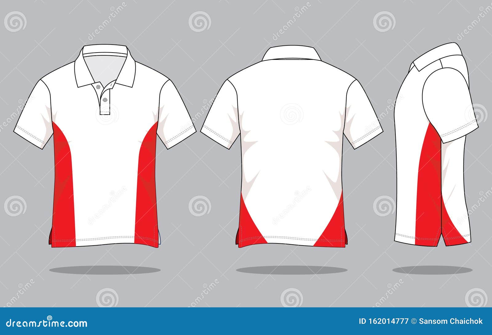 White-Red ShortSleeve Polo Shirt Design Stock Illustration ...