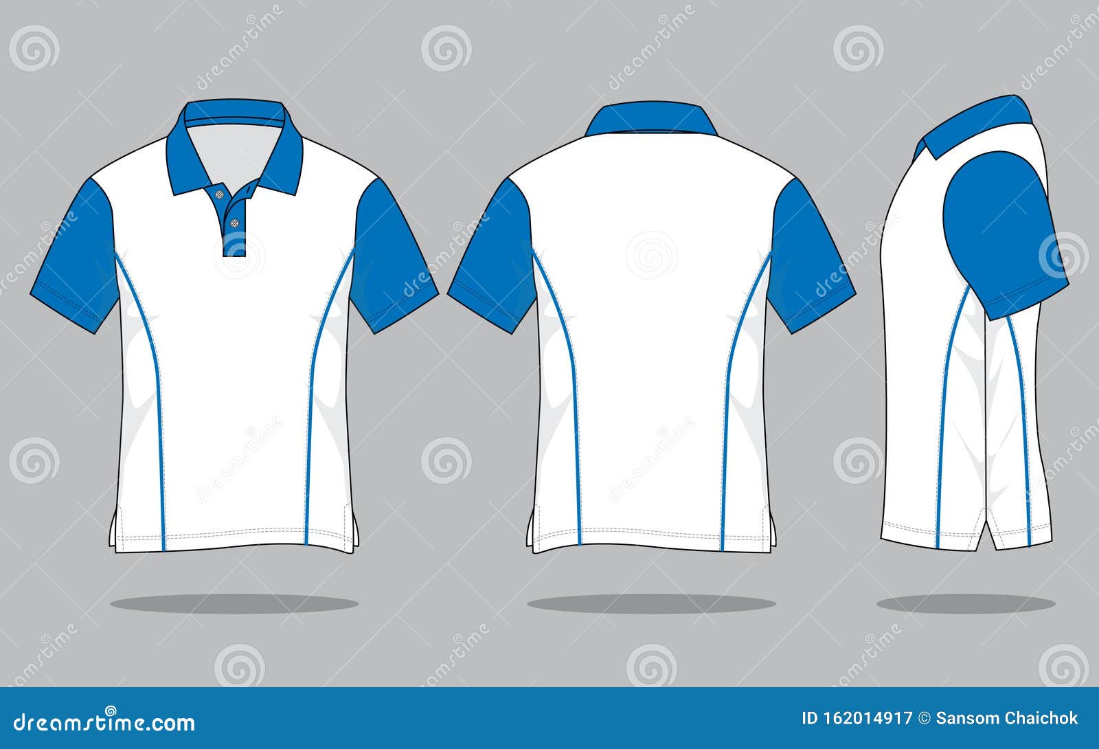 Two Tone Polo Shirt Design Vector with White and Blue Color Stock ...