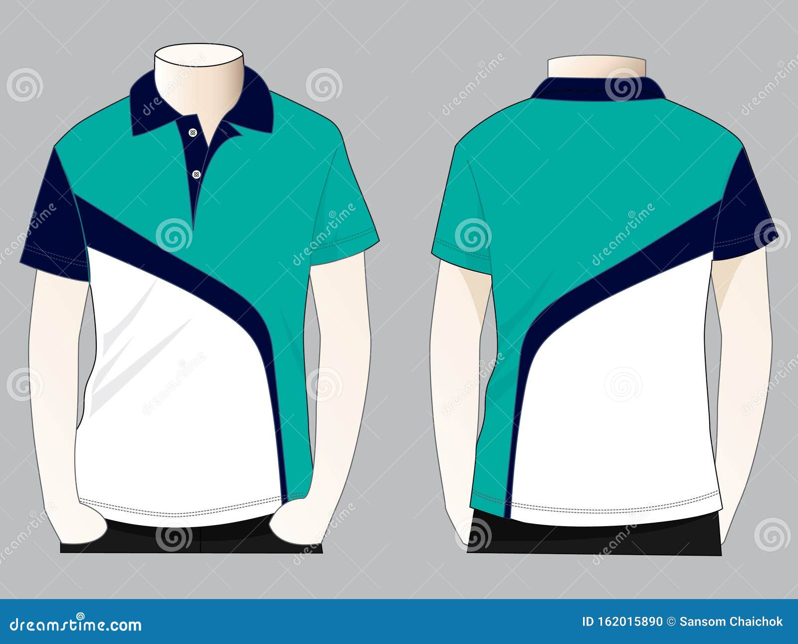 Three Color Polo Shirt Design Vector Stock Illustration - Illustration ...