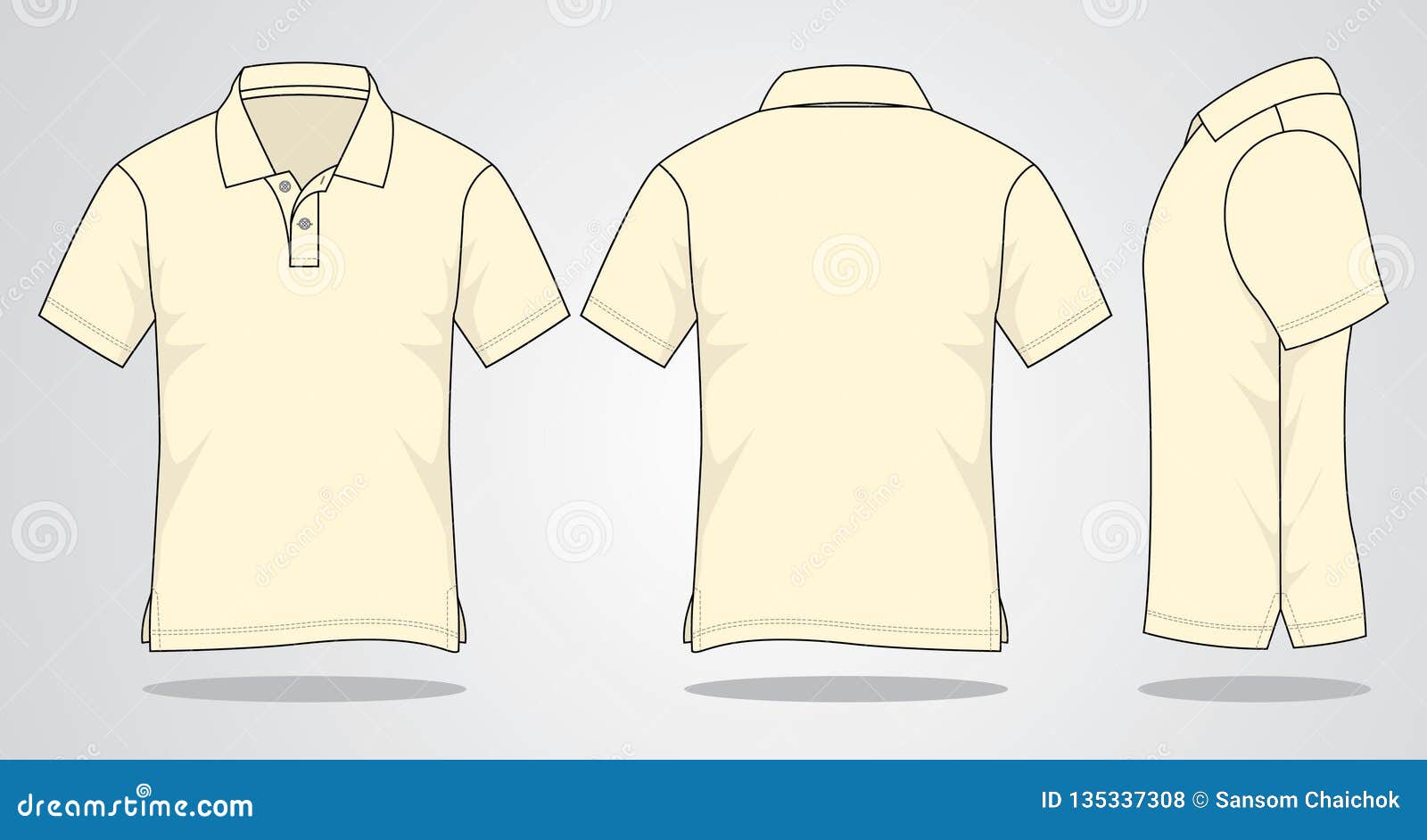 Cream Polo Shirt Vecor For Template Stock Illustration ...