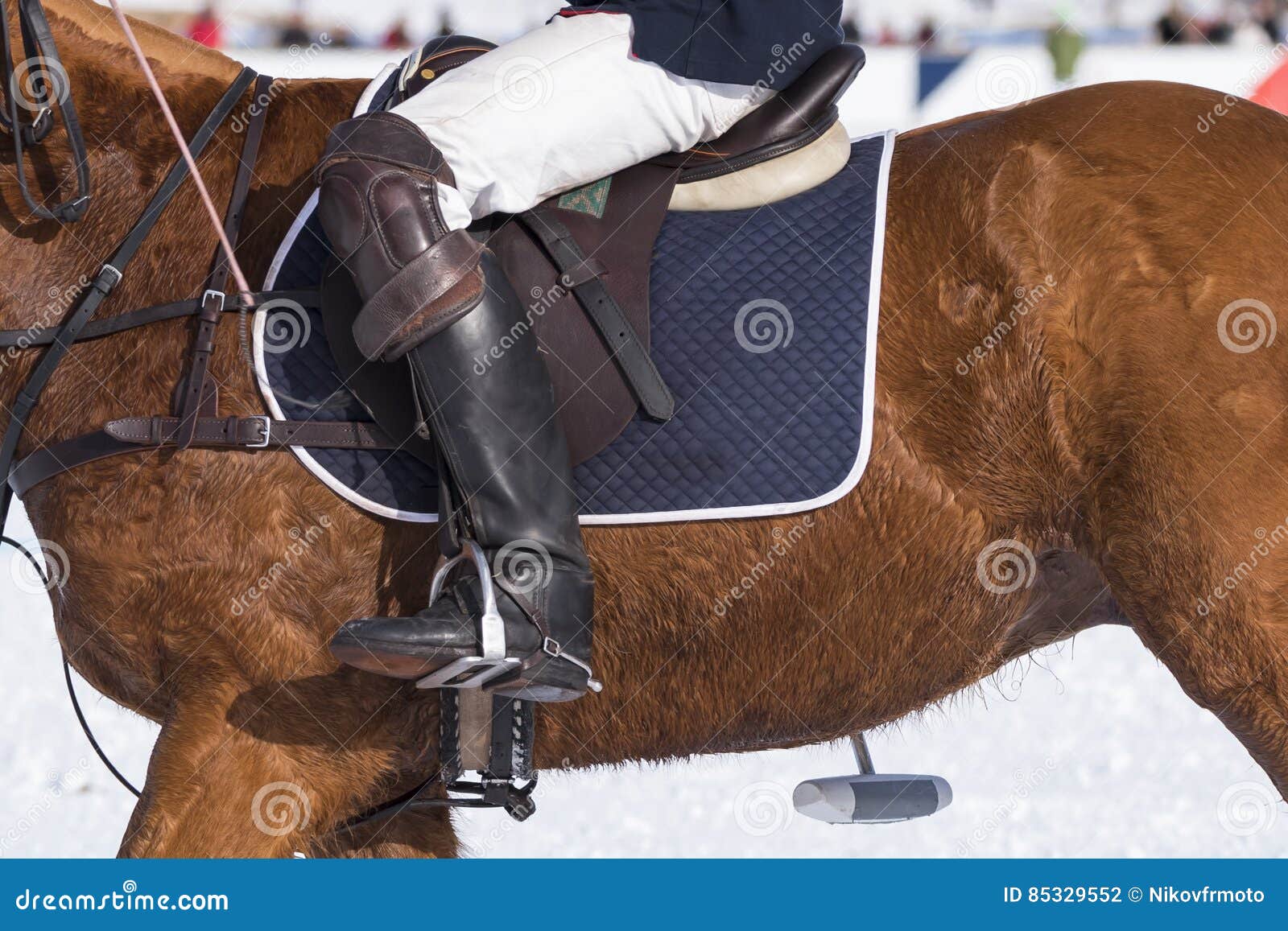 Polo saddle stock photo. Image of chukker, snow, player 85329552